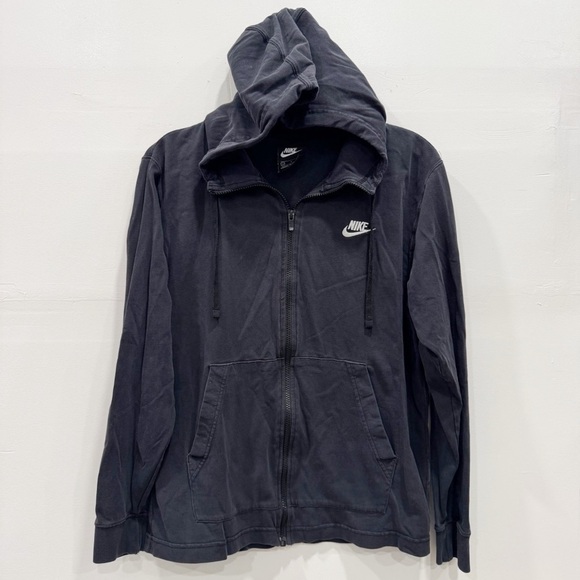 Nike Sportswear Full Zip Club Hoodie Black Lightweight Small - Picture 1 of 7